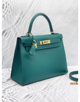 (LIKE NEW) 2020 HERMES KELLY 28 IN MALACHITE EPSOM LEATHER