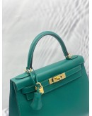 (LIKE NEW) 2020 HERMES KELLY 28 IN MALACHITE EPSOM LEATHER