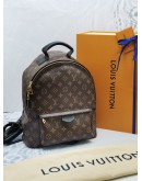 (LIKE NEW) 2022 MICROCHIP LOUIS VUITTON PALM SPRING MM MONOGRAM CANVAS / LEATHER BACKPACK -FULL SET-