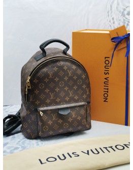 (LIKE NEW) 2022 MICROCHIP LOUIS VUITTON PALM SPRING MM MONOGRAM CANVAS / LEATHER BACKPACK -FULL SET-