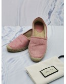 GUCCI PINK GG CANVAS / JUTE ESPADRILLE FLATS SIZE 34