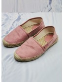 GUCCI PINK GG CANVAS / JUTE ESPADRILLE FLATS SIZE 34