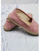 GUCCI PINK GG CANVAS / JUTE ESPADRILLE FLATS SIZE 34