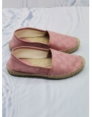 GUCCI PINK GG CANVAS / JUTE ESPADRILLE FLATS SIZE 34