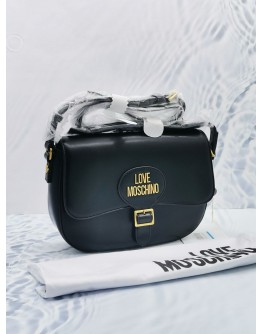 (UNUSED) LOVE MOSCHINO BORSA NERO SHOUDLER FLAP BAG IN BLACK