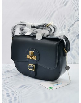 (UNUSED) LOVE MOSCHINO BORSA NERO SHOUDLER FLAP BAG IN BLACK