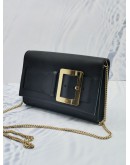 BALLY BUCKLETRAVEL SLING BAG IN BLACK LEATHER