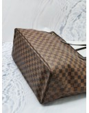 LOUIS VUITTON NEVERFULL GM BROWN DAMIER EBENE CANVAS WITH LEATHER TRIM LARGE TOTE SHOULDER BAG 