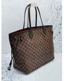 LOUIS VUITTON NEVERFULL GM BROWN DAMIER EBENE CANVAS WITH LEATHER TRIM LARGE TOTE SHOULDER BAG 