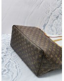 LOUIS VUITTON NEVERFULL GM BROWN MONOGRAM CANVAS WITH BEIGE LEATHER TRIM TOTE BAG 