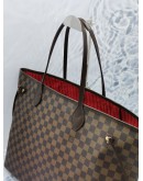 (LIKE NEW) LOUIS VUITTON NEVERFULL GM BROWN DAMIER EBENE CANVAS LARGE TOTE BAG 