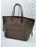 (LIKE NEW) LOUIS VUITTON NEVERFULL GM BROWN DAMIER EBENE CANVAS LARGE TOTE BAG 