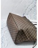 (LIKE NEW) LOUIS VUITTON NEVERFULL GM BROWN DAMIER EBENE CANVAS LARGE TOTE BAG 