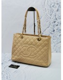 CHANEL (GST) GRAND SHOPPING TOTE SHOULDER BAG IN GOLD HARDWARE 