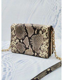 MICHAEL KORS BRINKLEY PYTHON EMBOSSED LEATHER CROSSBODY BAG