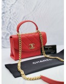 2019 CHANEL TRENDY CC SMALL TOP HANDLE SLING BAG ROSSA COLOR GHW