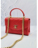 2019 CHANEL TRENDY CC SMALL TOP HANDLE SLING BAG ROSSA COLOR GHW