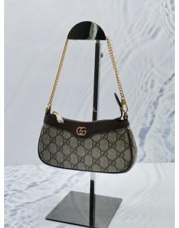 (UNUSED) 2024 GUCCI OPHIDIA GG CANVAS SMALL CHAIN BAG -FULL SET-