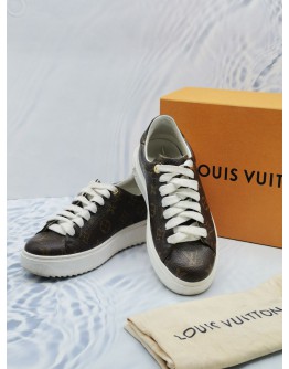 LOUIS VUITTON MONOGRAM CANVAS WITH WHITE RUBBER TIME OUT SNEAKERS SIZE 37 -FULL SET-