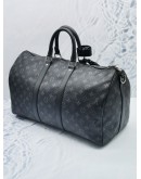 LOUIS VUITTON KEEPALL BANDOULIERE 45 BLACK MONOGRAM ECLIPSE  CANVAS WITH ADJUSTABLE STRAP