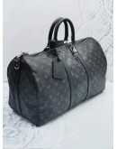 LOUIS VUITTON KEEPALL BANDOULIERE 45 BLACK MONOGRAM ECLIPSE  CANVAS WITH ADJUSTABLE STRAP