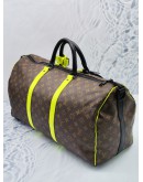 2023 MICROCHIP LOUIS VUITTON KEEPALL BANDOULIERE 50 MONOGRAM MACASSAR CANVAS / LEATHER WITH ADJUSTABLE STRAP