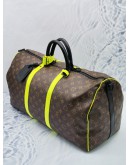 2023 MICROCHIP LOUIS VUITTON KEEPALL BANDOULIERE 50 MONOGRAM MACASSAR CANVAS / LEATHER WITH ADJUSTABLE STRAP