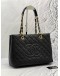 (LIKE NEW) CHANEL GST TOTE BAG IN BLACK CAVIAR LEATHER GOLD HARDWARE 