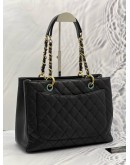 (LIKE NEW) CHANEL GST TOTE BAG IN BLACK CAVIAR LEATHER GOLD HARDWARE 