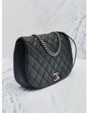 (LIKE NEW) CHANEL CASUAL QUILTED BLACK CAVIAR LEATHER MEDIUM POCKET FLAP BAG 