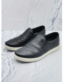 PRADA SLIP-ON SNEAKERS BLACK LEATHER SIZE 10