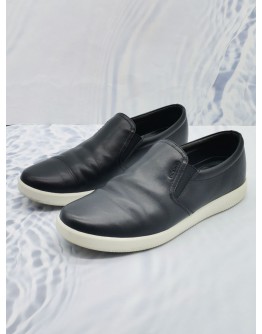 PRADA SLIP-ON SNEAKERS BLACK LEATHER SIZE 10