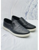 PRADA SLIP-ON SNEAKERS BLACK LEATHER SIZE 10