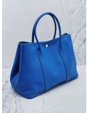 (LIKE NEW) HERMES VACHE COUNTRY GARDEN PARTY 36 BLEU ZELLIGE BAG 