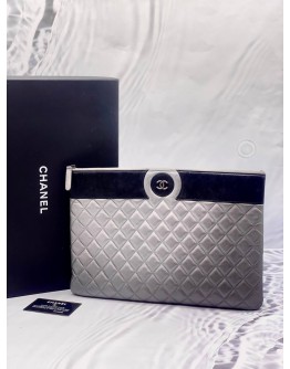 2017 CHANEL LARGE CLUTCH QUILTED LAMBSKIN LEATHER 