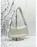 CHRISTIAN DIOR CHIC COMLUMBUS WHITE CALF & LAMBSKIN LEATHER SHOULDER BAG 