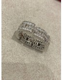 (UNUSED) CARTIER MAILLON PANTHERE 3 ROWS OF DIAMONDS WITH 18K 750 WHITE GOLD SIZE 55 -FULL SET-