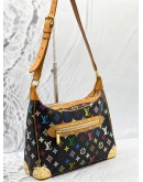 LOUIS VUITTON BLACK MONOGRAM MULTICOLOR CANVAS BOULOGNE SHOULDER BAG 