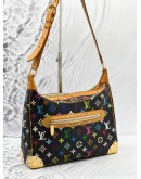 LOUIS VUITTON BLACK MONOGRAM MULTICOLOR CANVAS BOULOGNE SHOULDER BAG 