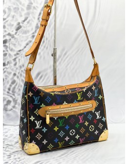 LOUIS VUITTON BLACK MONOGRAM MULTICOLOR CANVAS BOULOGNE SHOULDER BAG 