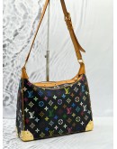 LOUIS VUITTON BLACK MONOGRAM MULTICOLOR CANVAS BOULOGNE SHOULDER BAG 