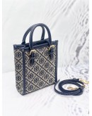 (LIKE NEW) TORY BURCH T MONOGRAM BLUE JACQUARD MINI TOTE BAG  