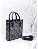 (LIKE NEW) TORY BURCH T MONOGRAM BLUE JACQUARD MINI TOTE BAG  