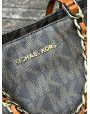 MICHAEL KORS HARPER SIGNATURE TOTE HANDBAG IN BROWN 