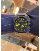 2019 BELL & ROSS BR 01-94 PVD CHRONOGRAPH YELLOW AVIATOR DIAL LIMITED EDITION 500 PIECES WORLDWIDE 46MM AUTOMATIC WATCH -FULL SET- 