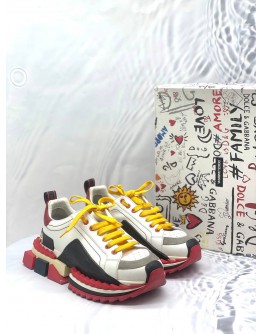 (LIKE NEW) DOLCE & GABBANA MULTI-COLORED SUPER KING SNEAKERS -FULL SET-