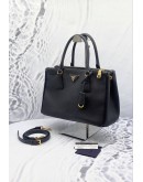 PRADA GALLERIA IN BLACK SAFFIANO LEATHER DOUBLE ZIP TOTE HANDLE BAG