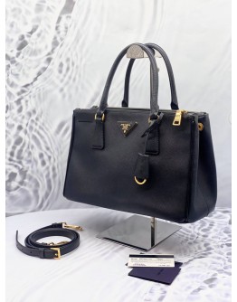 PRADA GALLERIA IN BLACK SAFFIANO LEATHER DOUBLE ZIP TOTE HANDLE BAG