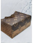 2019 LOUIS VUITTON ON THE GO GM TOTE HANDLE BAG IN BROWN MONOGRAM REVERSE -FULL SET-