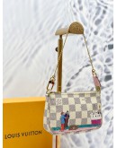 LOUIS VUITTON MINI POCHETTE ACCESSORIES LIMITED EDITION ILLUSTRE TRANSATLANTIC IN WHITE DAMIER AZUR CANVAS -FULL SET-